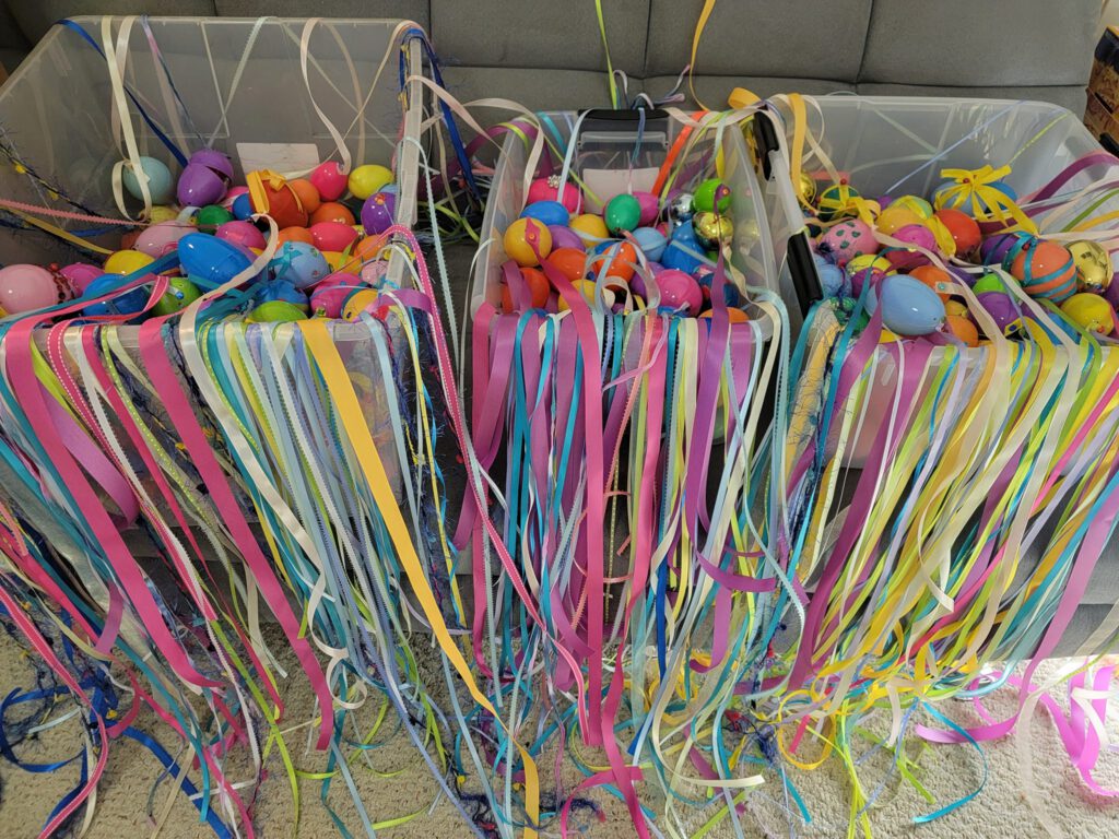 springtime eggs before hanging